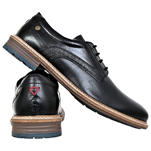 Image of Hx London Men's Leather Lace-Up Derby Uniform Dress Shoes