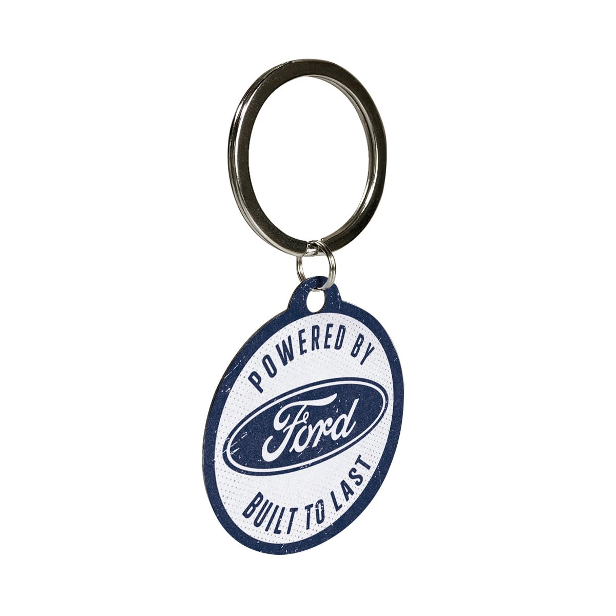 Nostalgic-Art Retro brelok do kluczy, Ø 4 cm, Ford – Built to last – Pomysł na prezent dla miłośników Forda, Official License Product (OLP), z metalu, Styl vintage