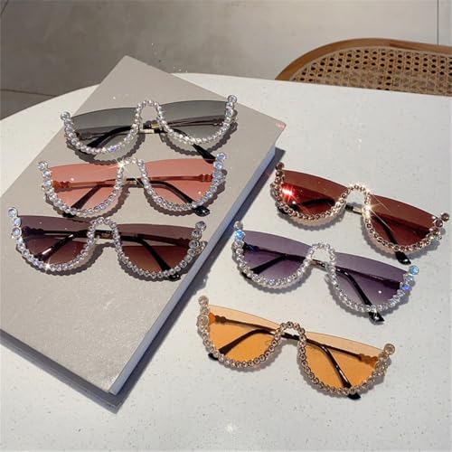 Lunettes de soleil demi-rondes strass pour vos terrasses