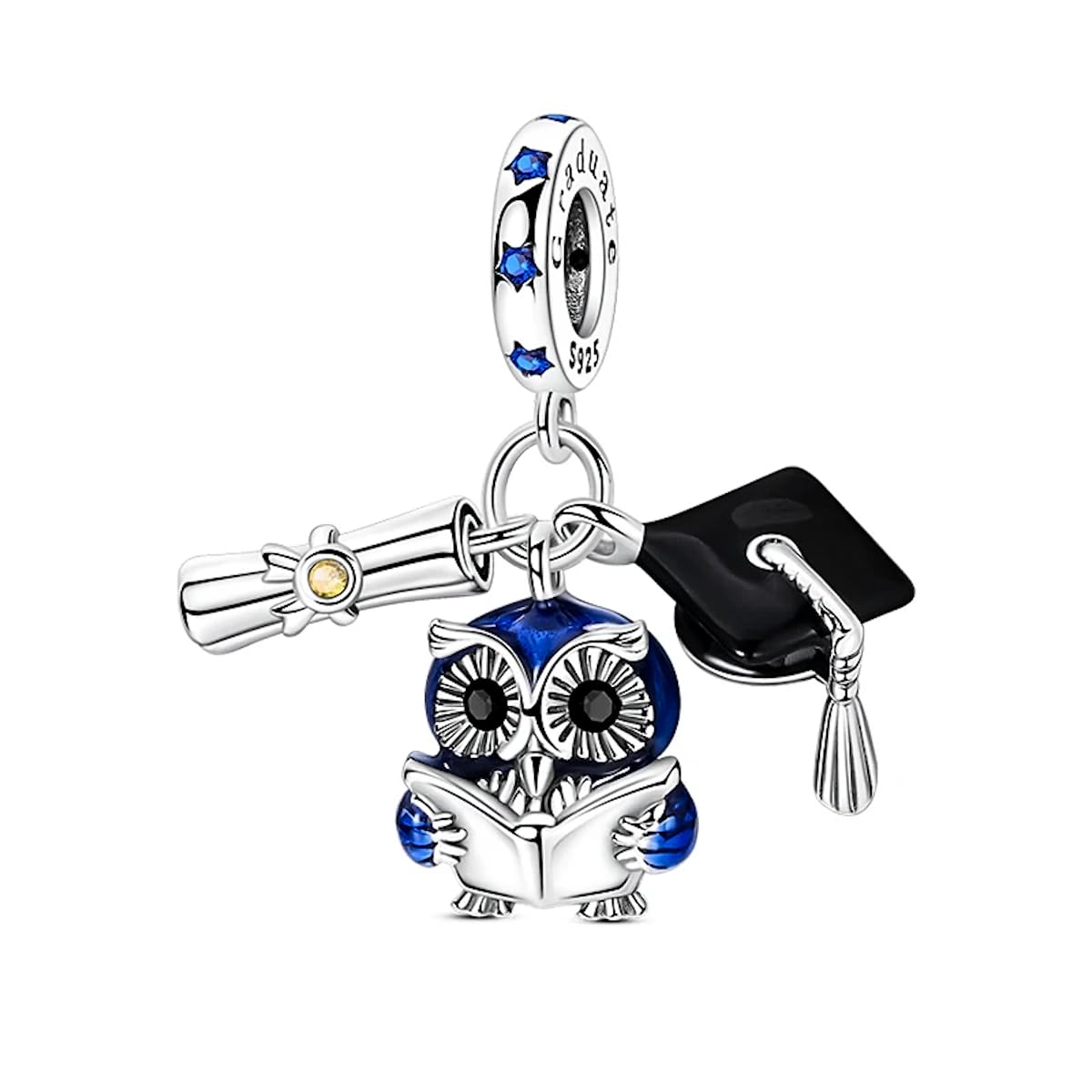 Colgante Charm Graduación Compatible Todas Marcas Diploma Búho Pergamino Sombrero Libro Corazón Estrella Cumpleaños Aniversario Colgantes