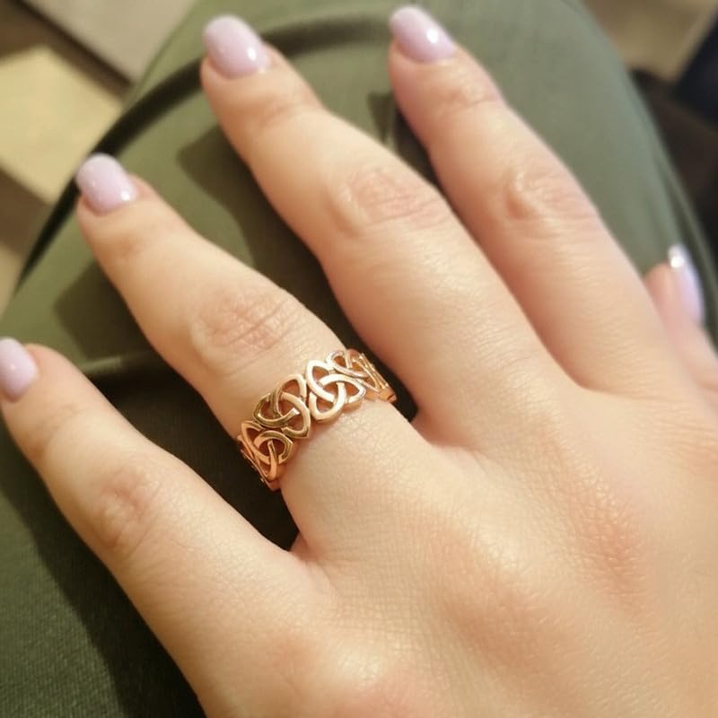 Image of Kisna Diamond & Gold Jewellery 18KT (750) Rose Gold For Women|Real Gold Ring|Gold Ring Women|Stylish & Simple Daily Wear Gold Ring|Gift for Her, Birthday, Anniversary|Celtic Gold Ring S14