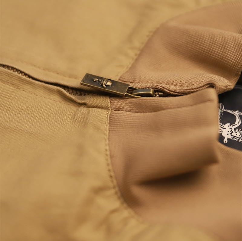 CORIRESHA Men's Tank Army Embroidery Badge Zipper Bomber Jacket with Pockets2