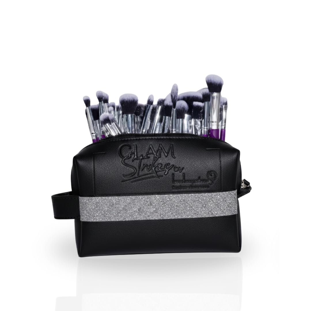 London Prime Glamstrokes 32 Pcs Budget Friendly Makeup Brush Set (Black) – Soft & Lightweight Face and Eye Brushes, Daily Use Makeup Kit for Beginners, Travel-Friendly-image-28