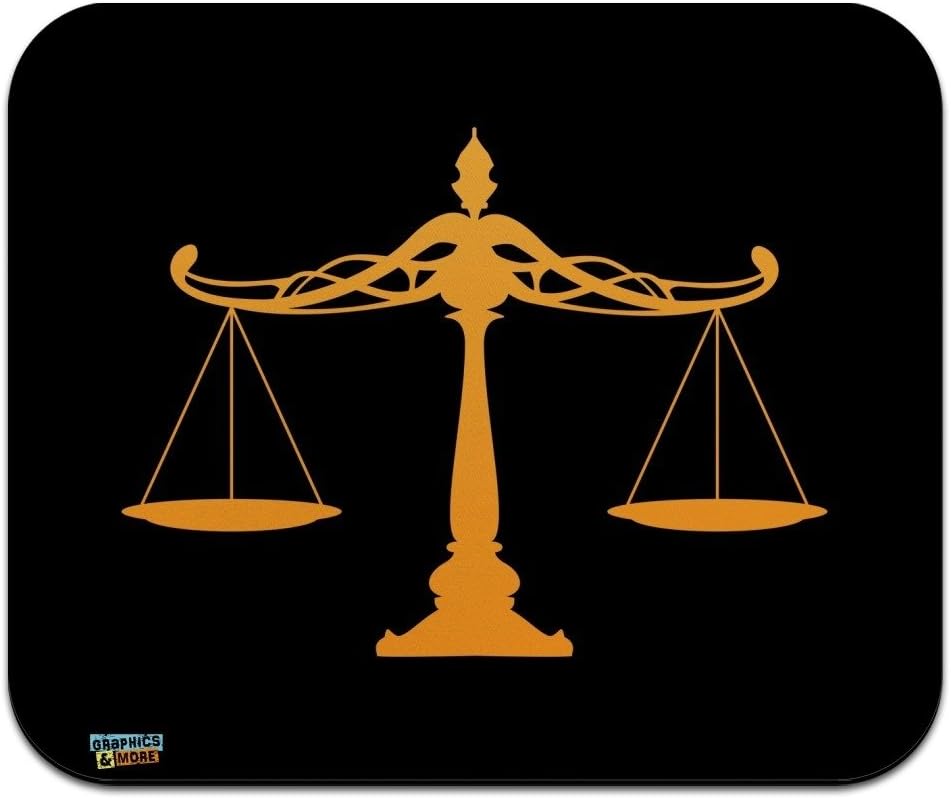 Scales of Justice Legal Lawyer Low Profile Thin Rubber Mouse Pad Mousepad