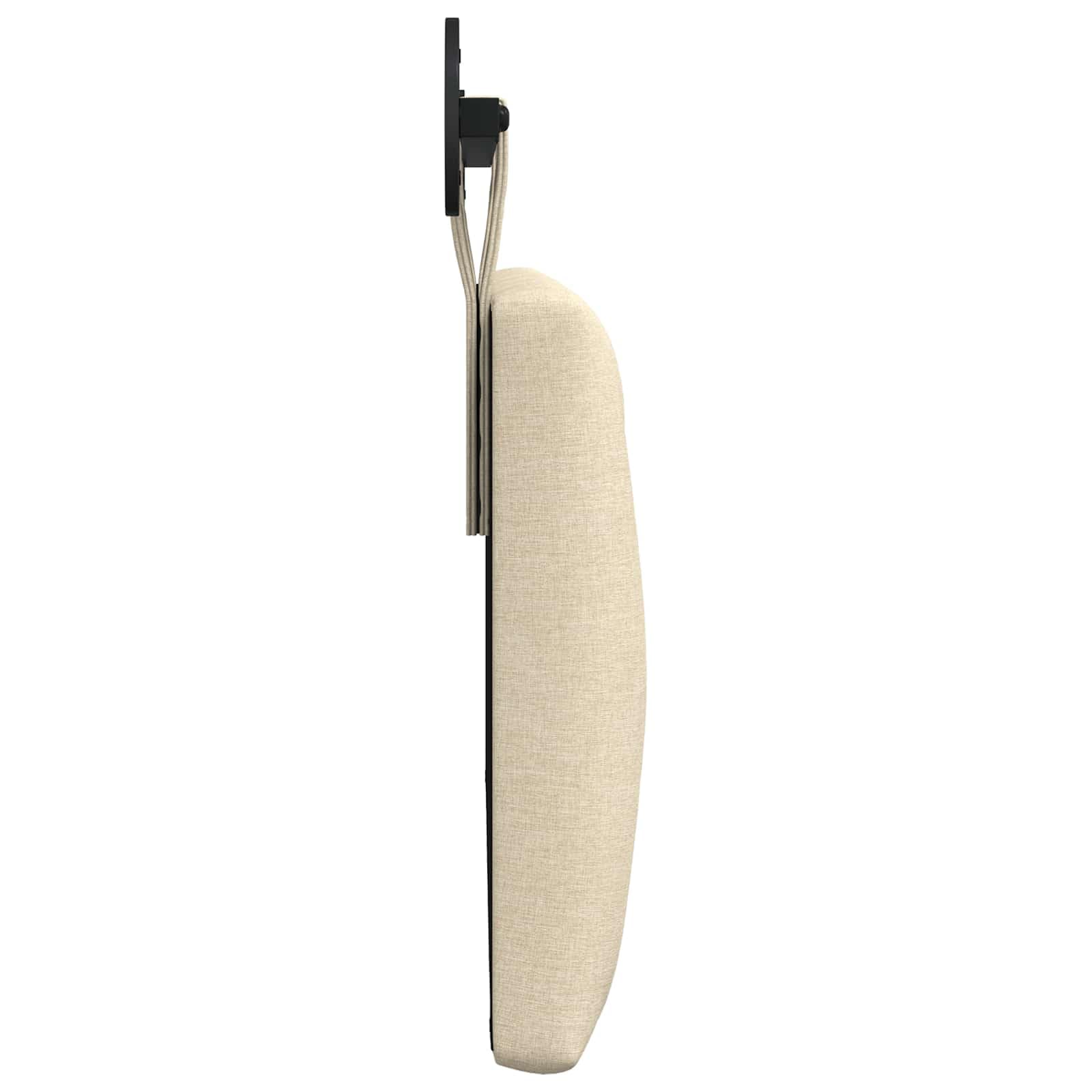 Cabecero colgante de tela color crema, 110 x 55 x 7 cm | 100 % poliéster, relleno de espuma, marco de madera diseñada, montaje en pared, cinturones extraíbles