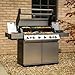 Fire Mountain Olympus 8 Burner Gas BBQ Stainless Steel with Searing Side Burner Glass Viewing Lid and Cover Extra Large Outdoor Barbecue for Garden Patio