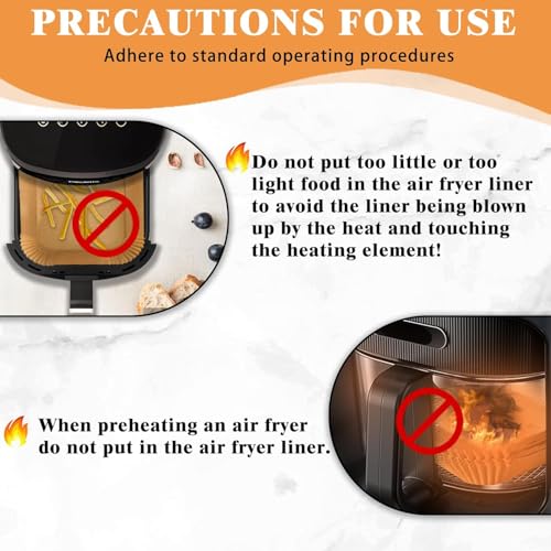 Image of 100 PCS Air Fryer Paper Sheets Disposable Oil-Proof Parchment Liners Non-Stick Round Paper for Air Fryer, Baking, Frying, Cooking, Roasting & Microwave Use