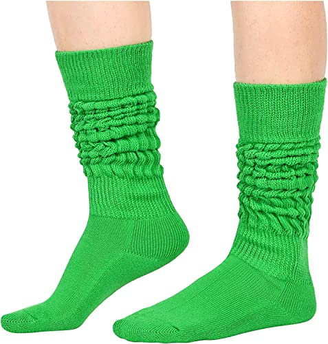 Zmart Women Slouch Socks - Cozy Scrunch Socks, 80s Style in White, Black, Orange & Cream4