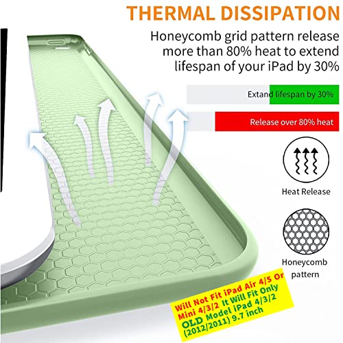 Image of DuraSafe Cases for iPad 2 3 4 Gen 9.7 Inch A1458 A1416 A1395 MD522HN /A MD525HN /A MD516HN /A Shock Proof Supportive Magnetic Dual Angle Stand Cover - Tea Green