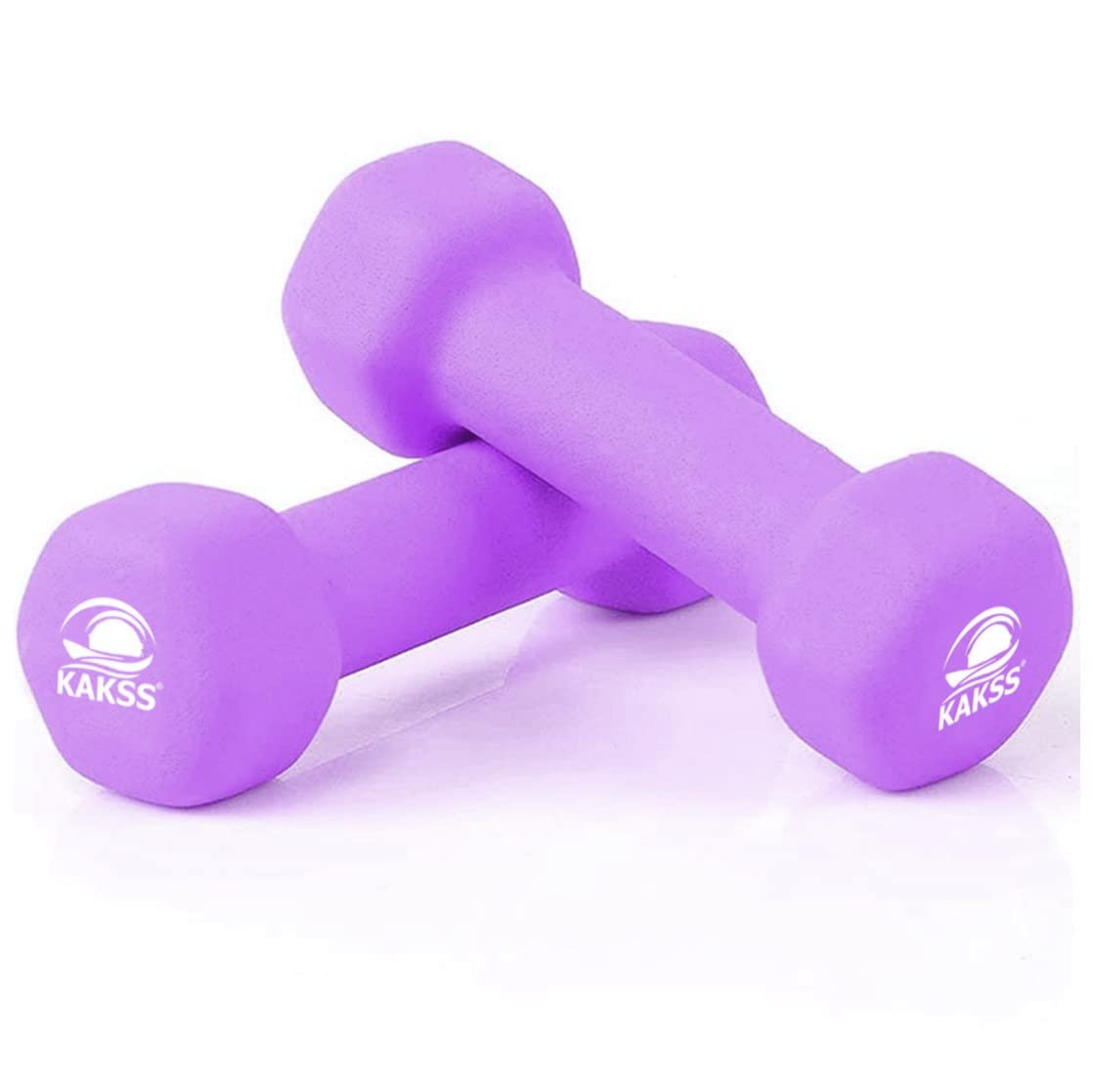 Kakss Neoprene Dumbbells sets for Gym Exercise (Proudly Made in India) (1+1=2 KG (Purple), Purple)