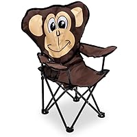 PlumbEZ Quest Kids Animal Camping Chair – Monkey Design – Lightweight Folding Children