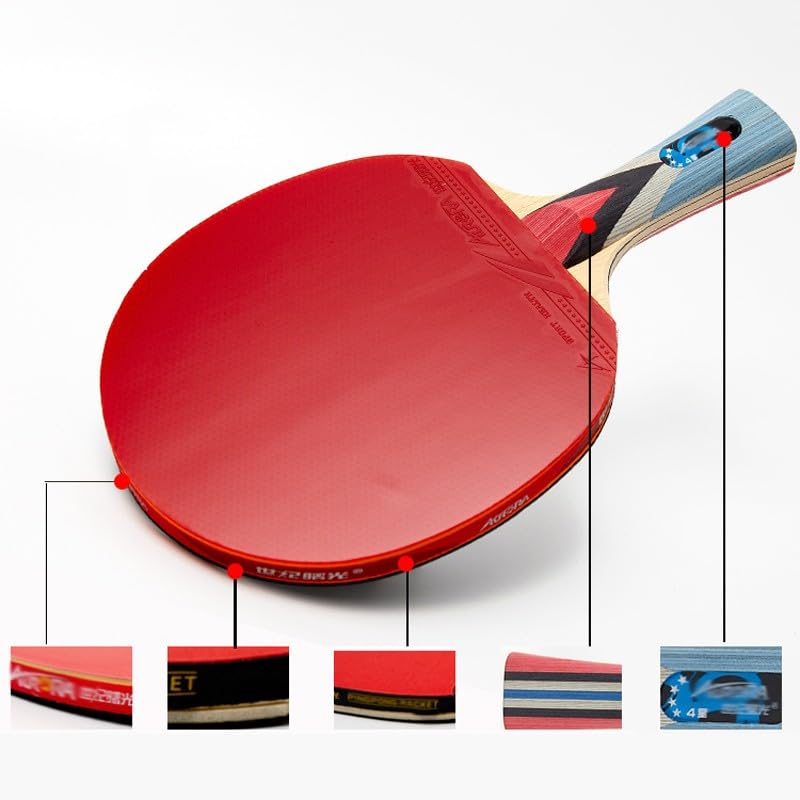 JITEM Ping Pong Paddle, Professional Table Tennis Paddle with Carrying Case, High Performance Table Tennis Racket(Color:A)
