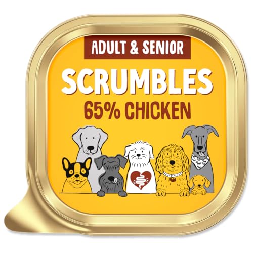 Scrumbles Chicken Natural Wet Dog Food, Grain Free Recipe with 65% Chicken and Slippery Elm, 12x 150g