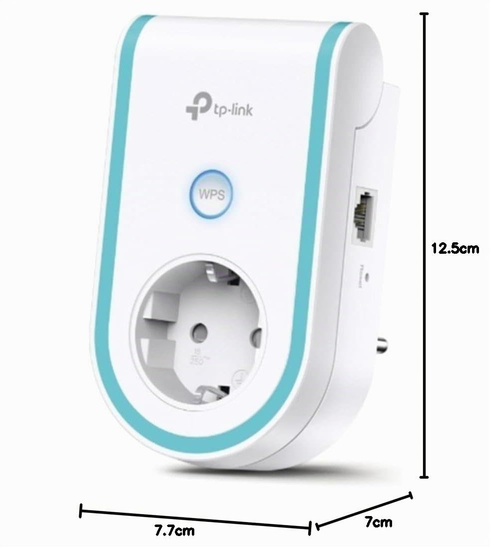 TP-Link RE365 AC1200 - Repetidor WiFi,Extensor Amplificador WiFi (Puerto rápido,10/100 Mbps, Señal Inteligente, Antena Plegable, Enchufe Incorporado, 300Mbp en 2.4GHz, 867Mbps en 5GHz)