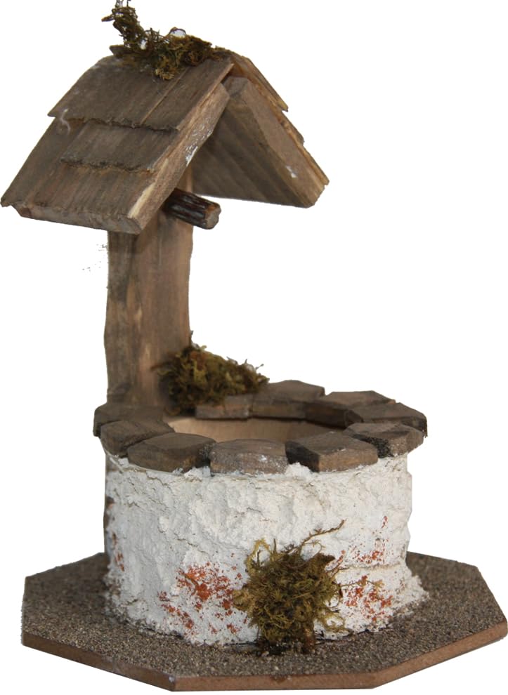 FADEDA Brunnen rund, klein/Höhe: 10cm/handbemalt/detailgetreue...