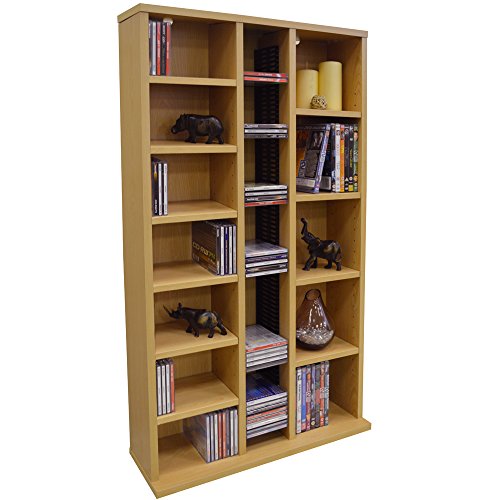 WATSONS ST LAURENCE - 355 CD / 130 DVD Blu-ray Media Storage Shelves - Beech