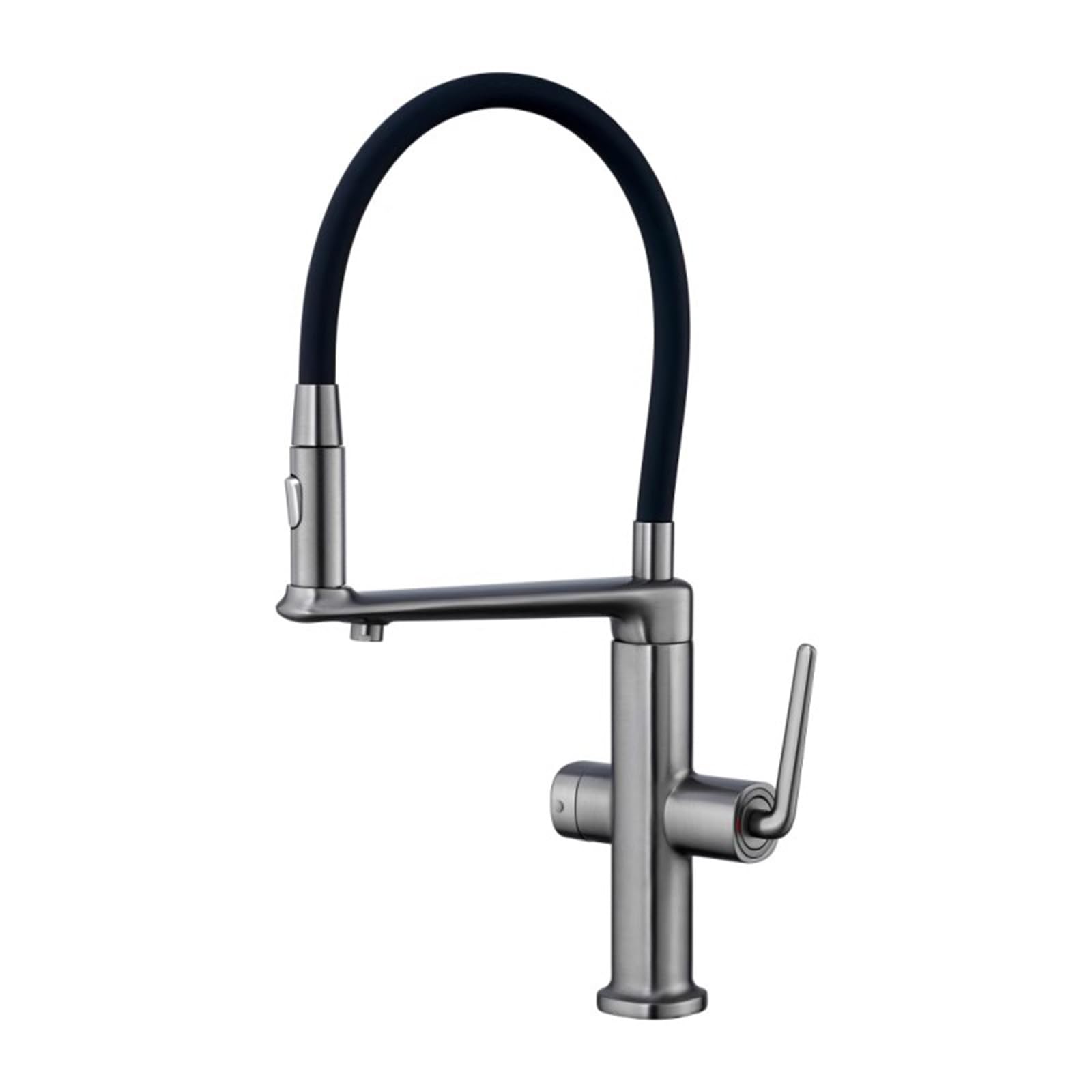 ZYCHSJXA Kitchen Bath Taps3 Way Tap with Pull Out Spray Rotary Brass Water Purifier Faucet-Grey