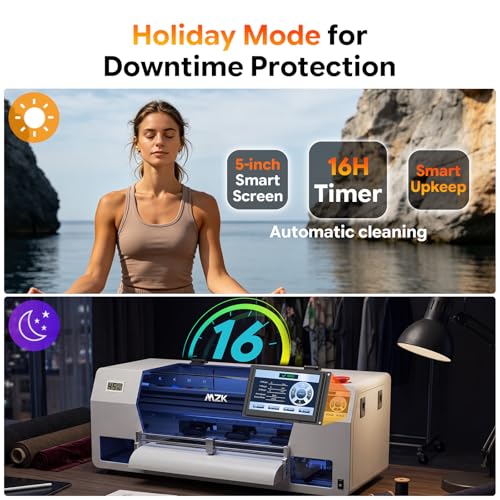 Image of MZK A3 DTF Printer with F1080 Printhead - Automatic Time Cleaning Maintenance+Ink Anti-Clog Design,2X-Speed Compared to L1800&R1390,5 inch LED Multi-Function Display,Film Cutter,Gift Ink 2 Years