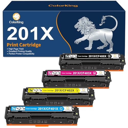 ColorKing 201X Cartouches de Toner Compatible pour HP 201X 201A CF400X CF400A Toner pour HP Color LaserJet Pro MFP M277dw M252dw M277n M274n M277c6 M252n...