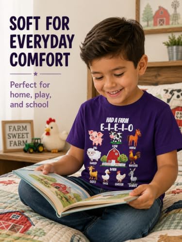 Funnycokid Toddler Boys Shirts Kids Tshirt Farm Animal Tees 2T 3T Clothes - image 6
