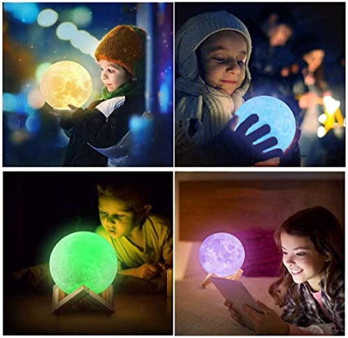 Desidiya 3D Moon Night Lamp – Rechargeable with 7 Color Changing Features, 15CM – Elegant Plastic Design for Beautiful Indoor Lighting in Bedrooms and Kids' Rooms | Gifts for Woman | Valentine Gift 9 51t+6HFVSvL