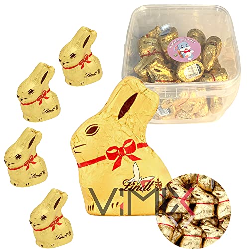 Lindt Gold - Conejo de chocolate con leche (10 g, 25 conejos), perfecto para la caza de huevos de Pascua Cover