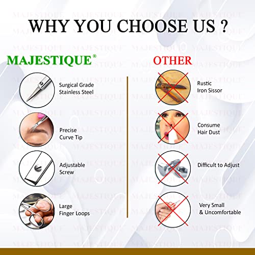 Majestique 2Pcs Professional Cuticle Scissors - Use as Fingernails, Shaving Scissors, Moustache, Beard, Eyebrow Scissors Toenails – Sharp Cuticle Scissors - Manicure Small... - Image 3