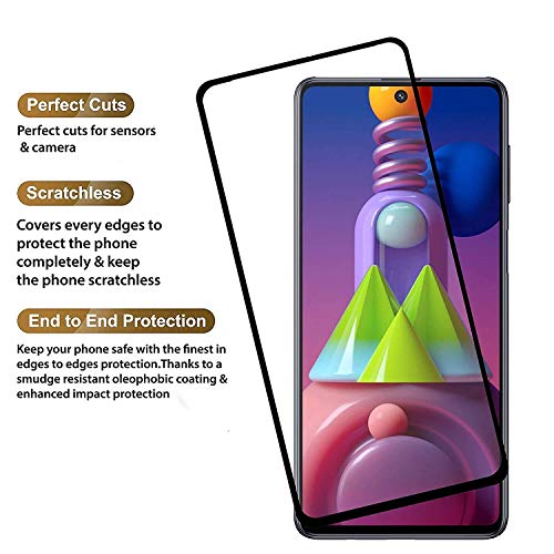 Image of SENBUN (Black edge to edge Tempered glass screen protector for Samsung Galaxy F62 / Samsung Galaxy M62 /Samsung Galaxy M51