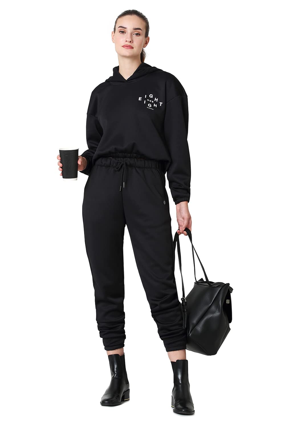 Women Jogging Suit Athleisure Relaxed Fit Joggers - Drawstring Waist, Functional Pockets, Soft Touch-image-44