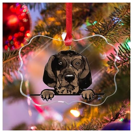 WoGuangis Bruno Jura Hound Tree Decoration Ornaments New Puppy Dog Funny Christmas Hanging Decor Watercolor Peeking Dog Mom Pet Lover Dog Owner Acrylic Christmas Ornaments Keepsake 3in