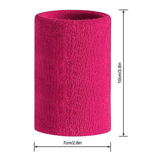 Meta-U 5 Pairs Wholesale Rose Red Soft Thicken Cotton Wristbands #TOP4