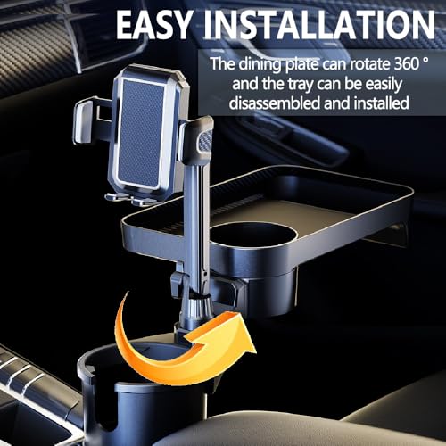 Portavasos ajustable 4 en 1 para auto con bandeja giratoria 360° miniatura 2