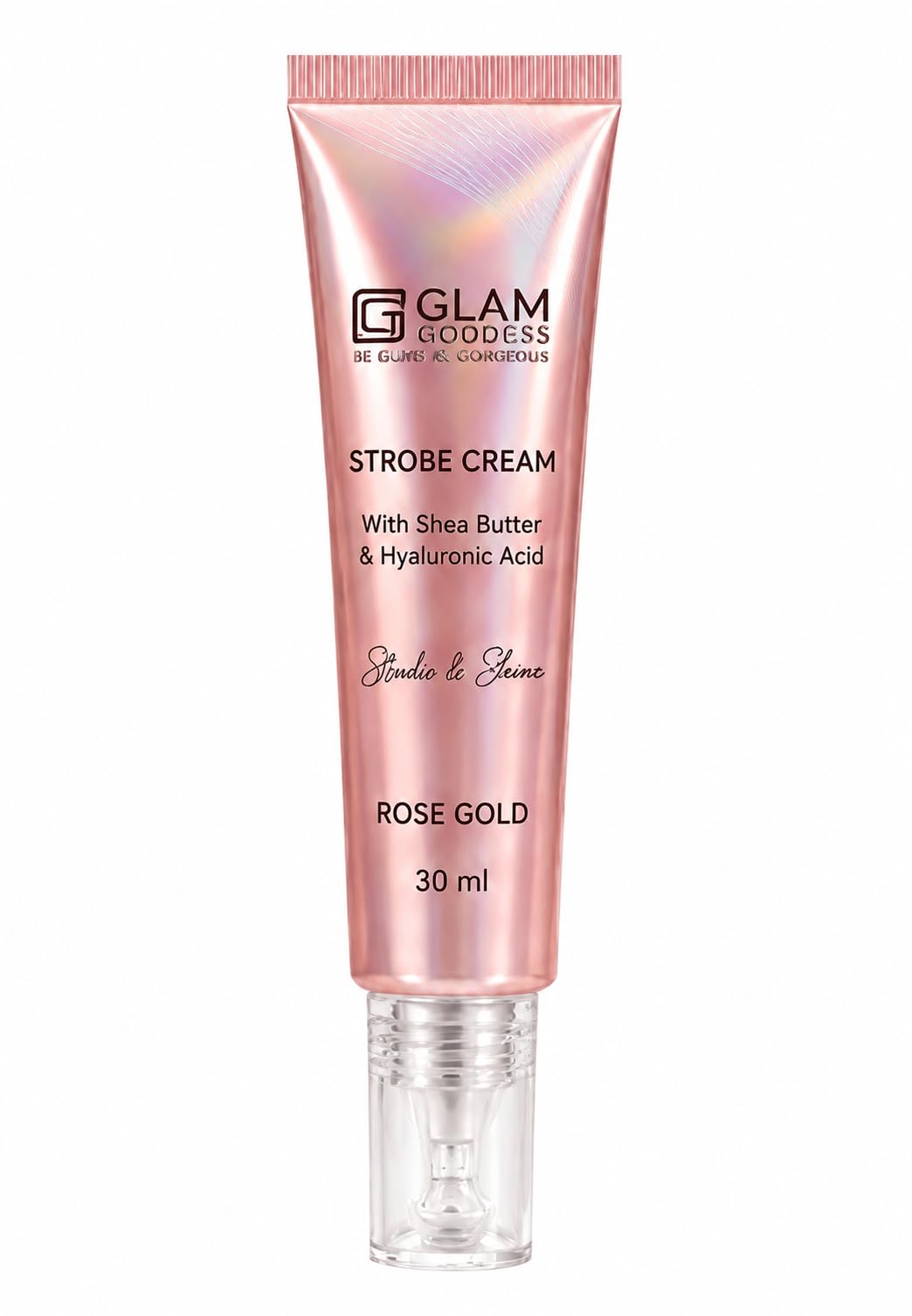 strobe cream - rose gold 30ml | primer + highlighter + moisturizer | shea butter & hyaluronic acid | intense hydration | flawless radiant dewy skin | illuminating & glowing makeup base