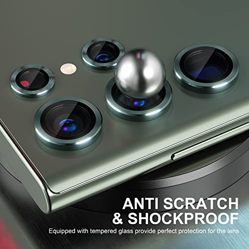 Image of Choiche for Samsung Galaxy S23 Ultra Camera Lens Protector, Scratch-Resistant Tempered Glass with Alloy Edge Camera Cover Screen Protector Decoration Accessories for S23 Ultra 5G 2023 - Green