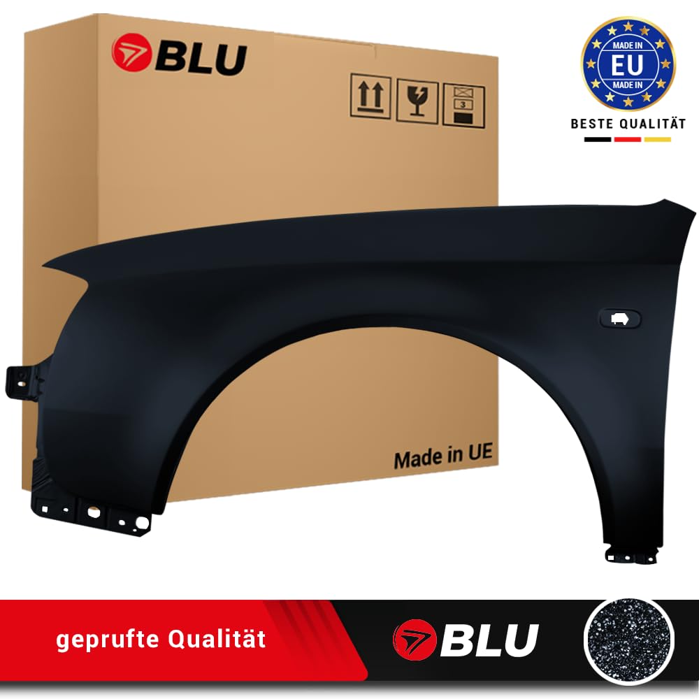 BLU Kotflügel Passend für Audi A6 C5 LZ9W Links Schwarz | 1997-2001 | Vorderseite Vorne | Lackiert | Einbaufertig