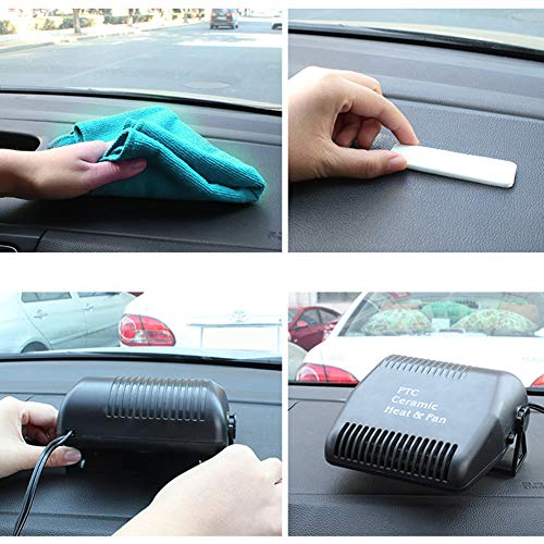 Qiilu QL04605 12V Car Heater, 150W Electionic Auto Defrost Defogger, 2 In 1 Portable Heating/Cooling Fan, Windshield Defroster Automobile Heater Warmer Vehicle 180 Degree Rotary thumb #2