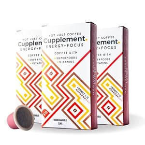 Cupplement Energy/Focus blend medium roast lungo – 60 Nespresso koffiecups – Koffie met vitamines, extra cafeïne en…