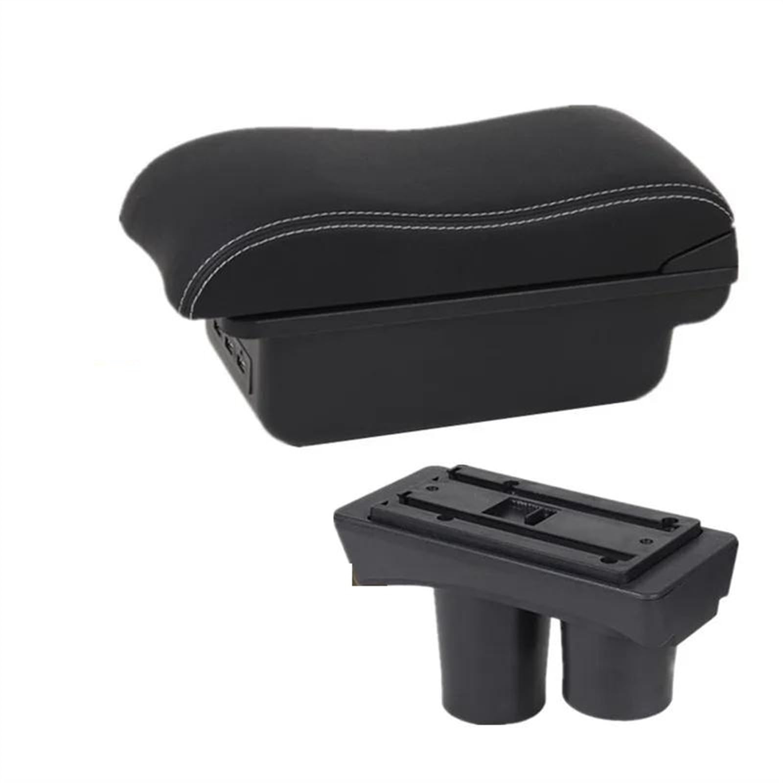 NOHEEU Car Armrest Box For Citroen C3 C2 Storage Interior Parts Dedicated Retrofit Accessories(B2 Black white 3USB)