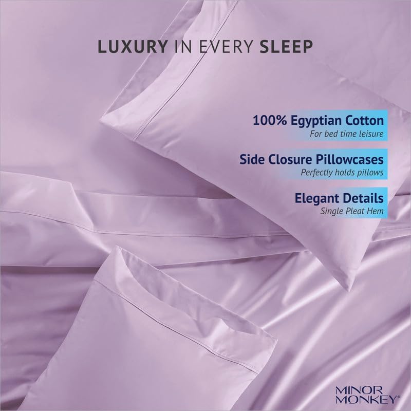 Miniatura 5 de Juego de sábanas de algodón egipcio tamaño Queen, lujoso juego de sábanas de 1000 hilos tamaño Queen de 4 piezas, tejido de satén suave certificado