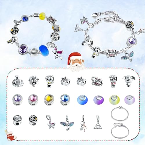 Advent Calendar 2025,Christmas Magic Kids Gift Countdown 24 Days Surprise Funny Theme Set Gift for Boys Teen Girls with Fashion Unique DIY Bracelet
