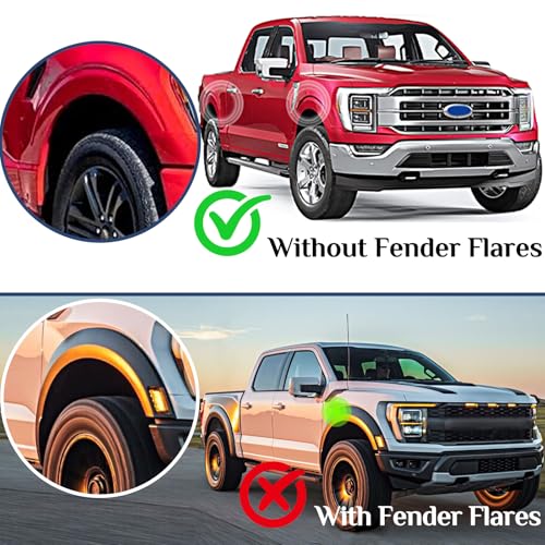 Image of Mud Flaps Compatible with Fo-rd F-150 2022 2021, for Model Without Factory Fender Flares, Four Seasons Protection Dedicated Mudguard, 4pc Front and Rear Heavy-Duty Splash Guards - Black