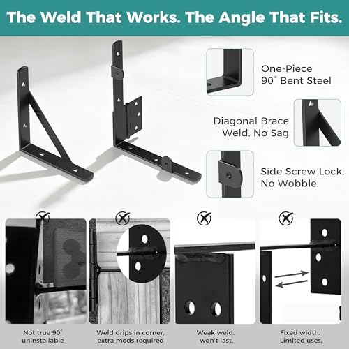 Image of Anti Sag Wooden Gate Hardware Kit, Corner Bracket Frame Brace for Wood Gate with Self-Lock Latch, Heavy Duty for Outdoor Deck Fence Porch Shed Driveway Yard Garden Outside Pool Farm, 2-Pack