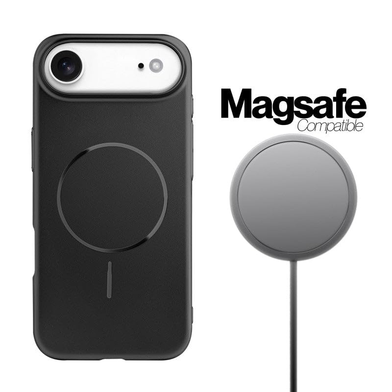 Image of AIBEX Ultra-Thin Mag-Saf Back Cover Case Compatible with iPhone 17 AIR| Slim Fit Scratch-Resistant Matte | Magnetic Wireless Charging | Microfibre Lining | Camera Protection (PC Material) - Black