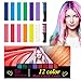 Gesso per Capelli, Kastiny 12 Colori Gessetti Temporanei Capelli Non Tossici Lavabili con 2 Pettini, Colore Capelli Hair Chalk per Bambini, Adulti, Festa,Natale