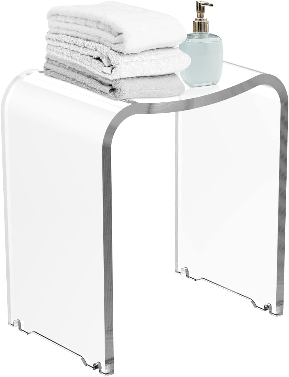 WAHFAY Acrylic Shower Bench Stool, Clear Bath Chair Seat