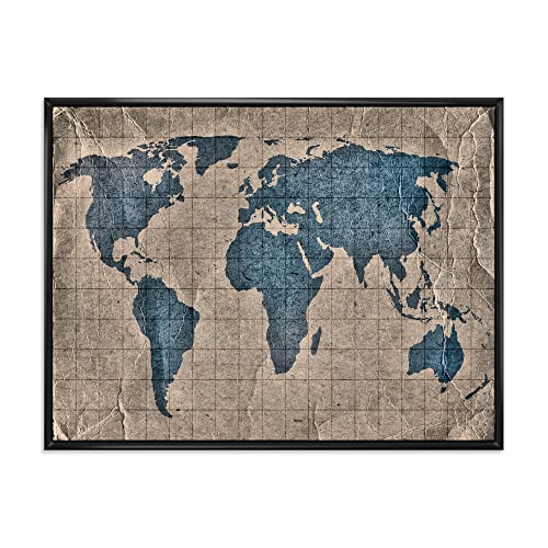Carte du monde ancienne I habiller un mur vide avec une toile rustique