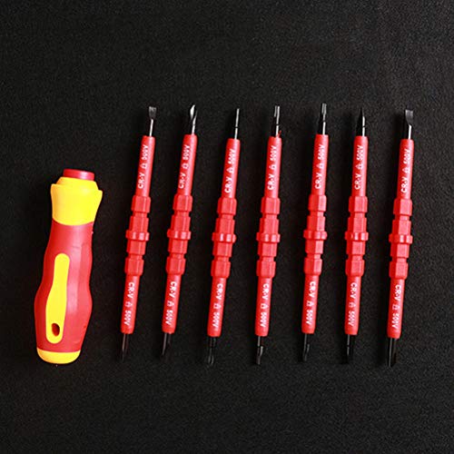 Conjunto de 7 chaves de fenda Yardwe com chave de fenda cruzada e chave de fenda de aço magnético