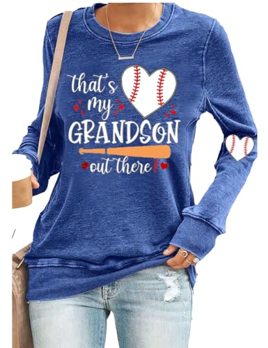 That'S My Grandson Out There Shirt That'S My Grandson Out There Shirt Baseball Shirt Grandma Baseball Shirts For Women Baseball Tshirts Gift For Grandma Funny Saying Print Tshirt Pullover