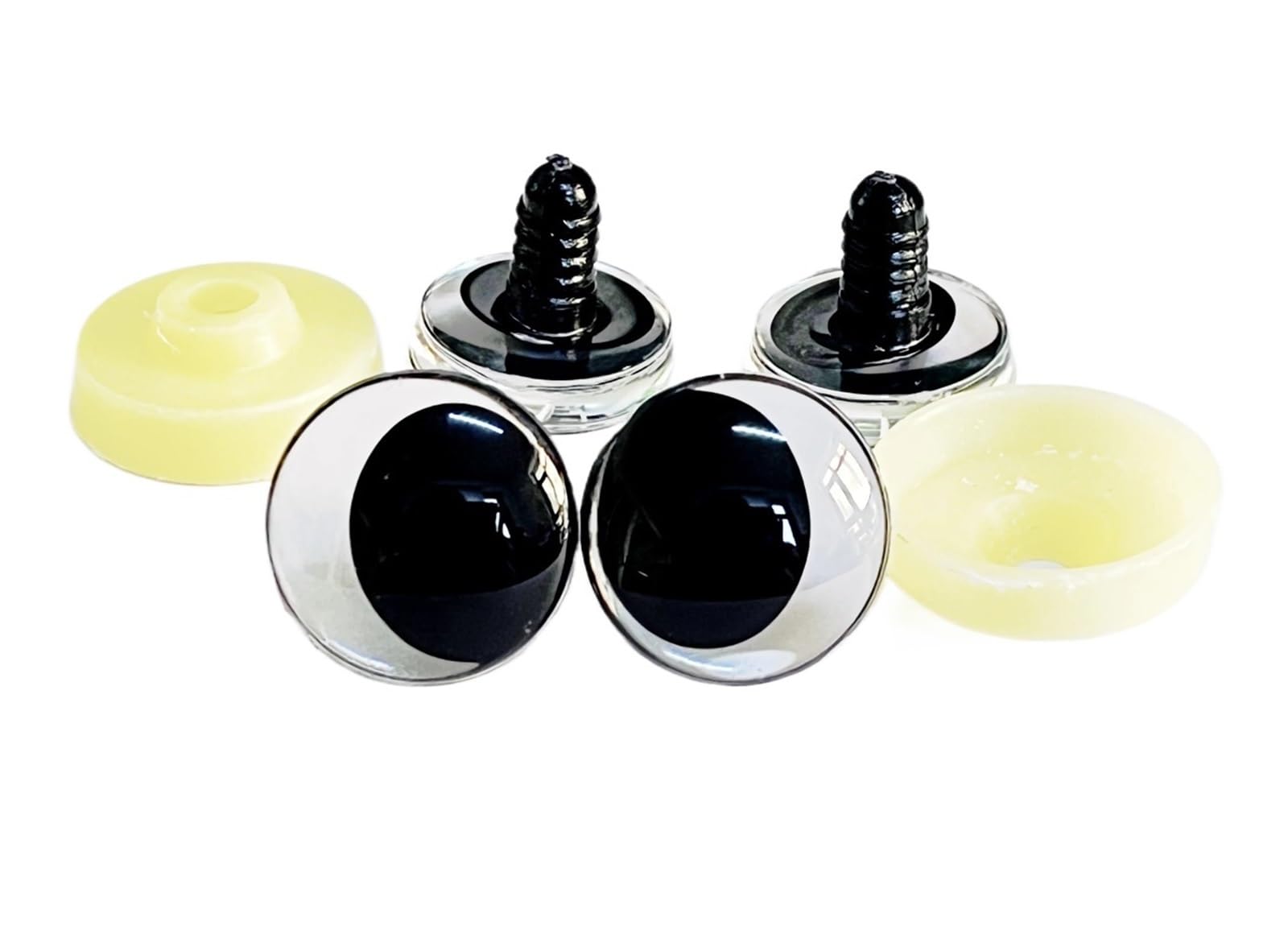 Ovale 3D-Puppenaugen, 25 Mm, 30 Mm, 50 Paar, Klare Pupille, Außermittig, Mit Harter Unterlegscheibe