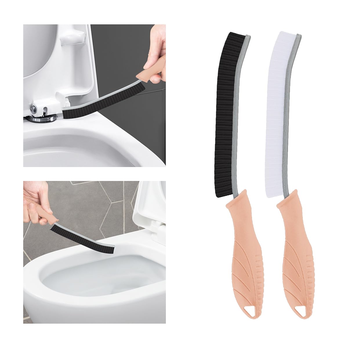 TQRR Reinigungsbürste - Fugenreinigungsbürste, Toilettenbürste, Hartborsten Eckenreinigungsbürste, Reinigungswerkzeuge Für Haushalt, Badezimmer, Küche, Waschbecken, Fugenmörtel (2, Rosa)